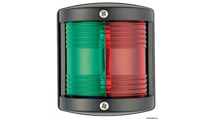 Luz Navegação em Preto Bi-Color -225º - Vermelha/Verde - Osculati