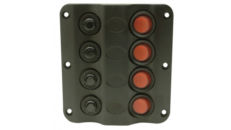 Painel Interruptores LED - 4 Botões - Seachoice*